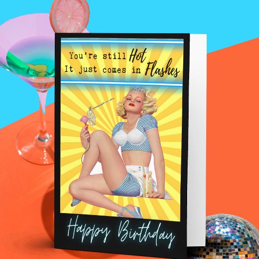 Funny Retro Birthday Card Best Friend-Sassy-Flash Kaart
