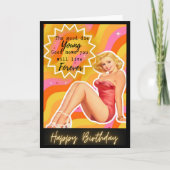 Funny Retro Birthday Card Best Friend-Sassy-Foreve Kaart (Voorkant)