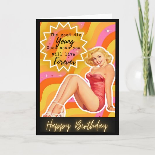 Funny Retro Birthday Card Best Friend-Sassy-Foreve Kaart (Voorkant)