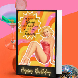 Funny Retro Birthday Card Best Friend-Sassy-Foreve Kaart