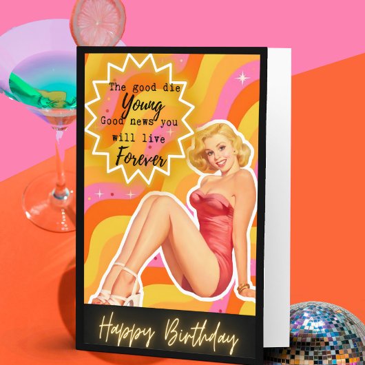 Funny Retro Birthday Card Best Friend-Sassy-Foreve Kaart