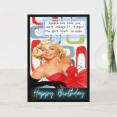 Funny Retro Birthday Card Best Friend-Sassy-Gift Kaart (Voorkant)
