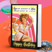 Funny Retro Birthday Card Best Friend-Sassy-Glass Kaart