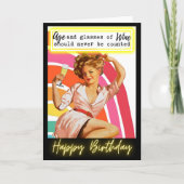 Funny Retro Birthday Card Best Friend-Sassy-Glass Kaart (Voorkant)