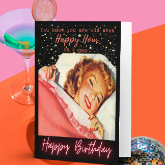 Funny Retro Birthday Card Best Friend-Sassy-Happy Kaart