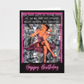 Funny Retro Birthday Card Best Friend-Sassy-Intern Kaart (Voorkant)