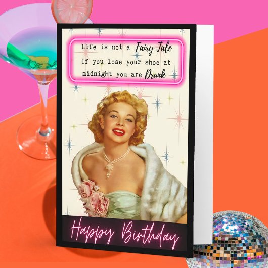 Funny Retro Birthday Card Best Friend-Sassy-Life Kaart