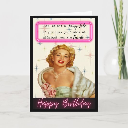 Funny Retro Birthday Card Best Friend-Sassy-Life Kaart (Voorkant)