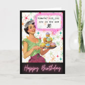 Funny Retro Birthday Card Best Friend-Sassy-New30 Kaart (Voorkant)
