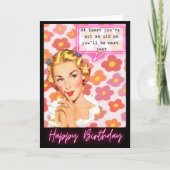 Funny Retro Birthday Card Best Friend-Sassy-NextYr Kaart (Voorkant)