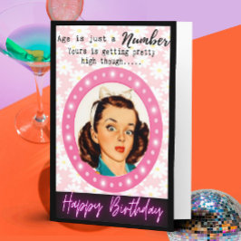 Funny Retro Birthday Card Best Friend-Sassy-Number Kaart