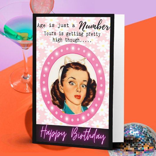 Funny Retro Birthday Card Best Friend-Sassy-Number Kaart