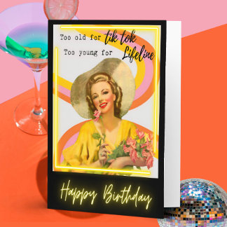 Funny Retro Birthday Card Best Friend-Sassy-Old Kaart