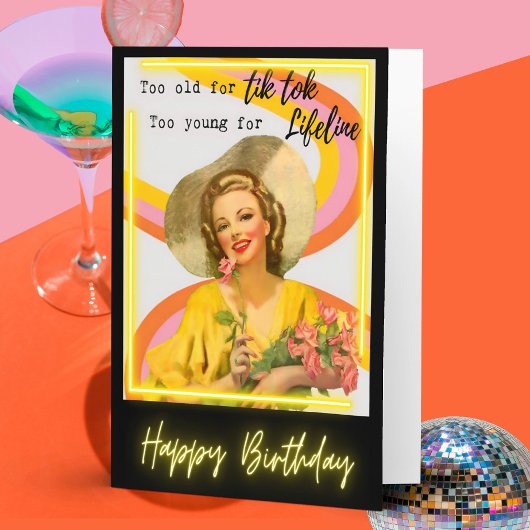 Funny Retro Birthday Card Best Friend-Sassy-Old Kaart