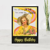 Funny Retro Birthday Card Best Friend-Sassy-Old Kaart (Voorkant)