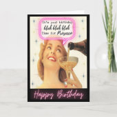 Funny Retro Birthday Card Best Friend-Sassy-Prosec Kaart (Voorkant)