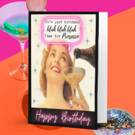 Funny Retro Birthday Card Best Friend-Sassy-Prosec Kaart