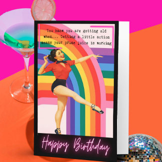 Funny Retro Birthday Card Best Friend-Sassy-Prune Kaart