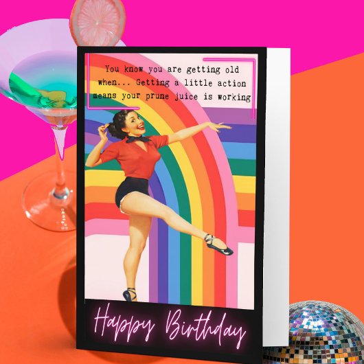 Funny Retro Birthday Card Best Friend-Sassy-Prune Kaart