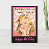 Funny Retro Birthday Card Best Friend-Sassy-Rude Kaart (Voorkant)