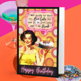 Funny Retro Birthday Card Best Friend-Sassy-Rum Kaart