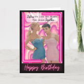 Funny Retro Birthday Card Best Friend-Sassy-Sister Kaart (Voorkant)