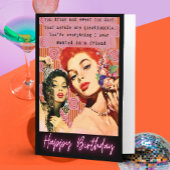 Funny Retro Birthday Card Best Friend-Sassy-Swear Kaart
