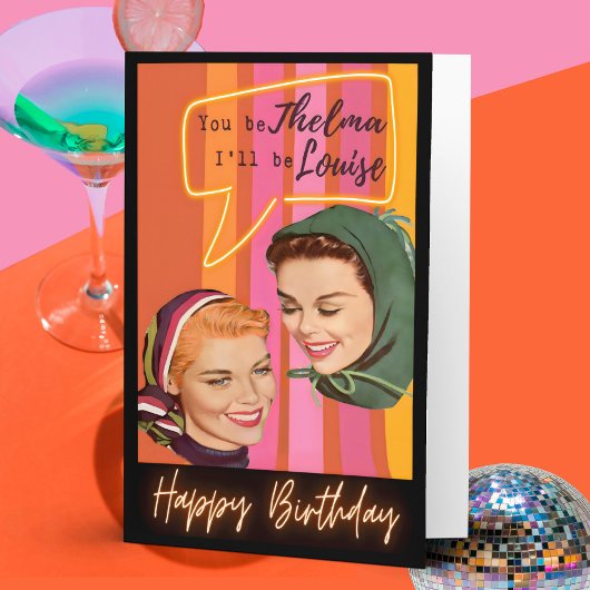Funny Retro Birthday Card Best Friend-Sassy-Thelma Kaart