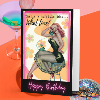 Funny Retro Birthday Card Best Friend-Sassy-Time Kaart