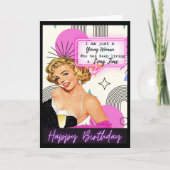 Funny Retro Birthday Card Best Friend -Sassy Young Kaart (Voorkant)