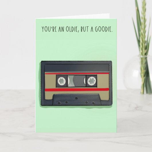 Funny retro birthday card cassette tape bedankkaart (Voorkant)