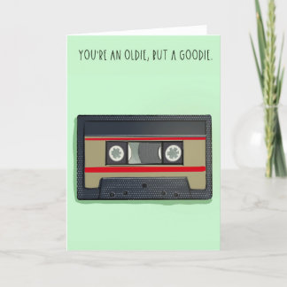 Funny retro birthday card cassette tape bedankkaart