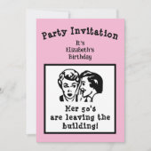 Funny Retro Birthday Elke leeftijd uitnodiging (Voorkant)