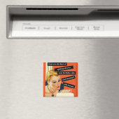 Funny Retro Birthday Kaart blaast kaarsen uit Magneet (Insitu (Vaatwasser))