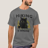 Funny Retro Black Cat Hiking, omdat moord goed is T-shirt (Voorkant)