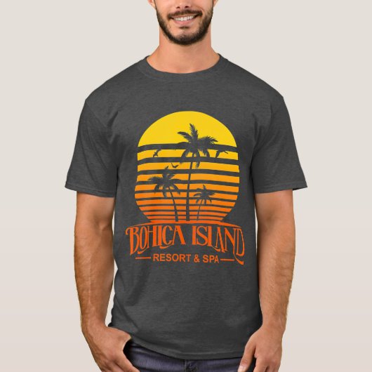 Funny Retro Bohica Island Resort and Spa Veteran T-shirt (Voorkant)