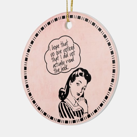 Funny Retro  Book Club Keramisch Ornament (Links)