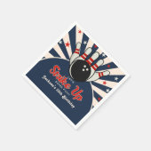 Funny Retro Bowling Birthday Party for Kids Servet (Hoek)