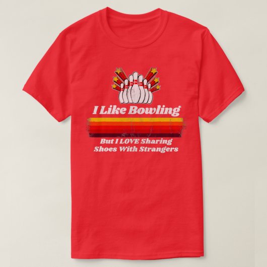 Funny Retro Bowling Pun Joke Innocent T T-shirt (Design voorkant)