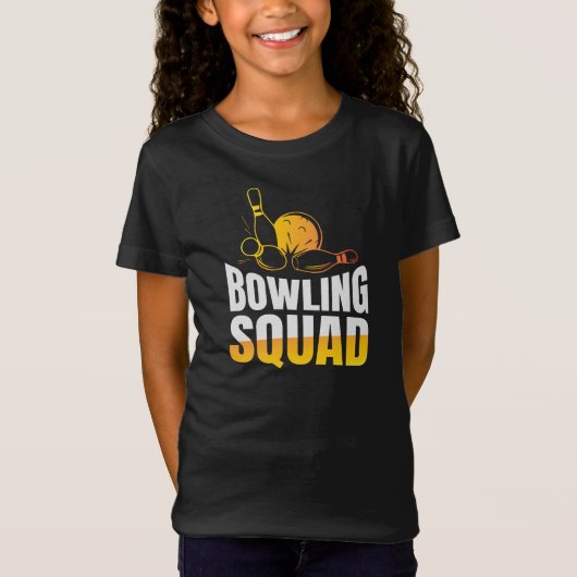 Funny Retro Bowling Squad Team Girls' T-shirt (Voorkant)