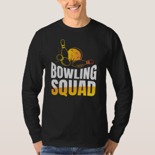 Funny Retro Bowling Squad Team Mannen Lange hoes T-shirt