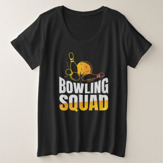 Funny Retro Bowling Squad Team Vrouwen Grote Maat T-shirt (Design voorkant)