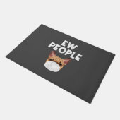 Funny Retro Bulldog Wearing Mask Ew People Deurmat (Schuin)