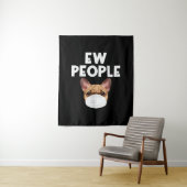 Funny Retro Bulldog Wearing Mask Ew People Wandkleed (In situ)
