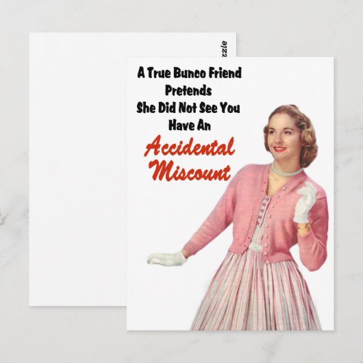 Funny Retro  Bunco Briefkaart (Voorkant / Achterkant)