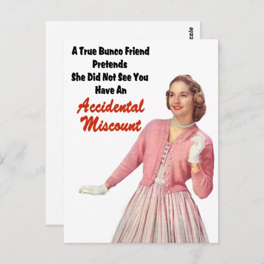 Funny Retro  Bunco Briefkaart (Voorkant / Achterkant)