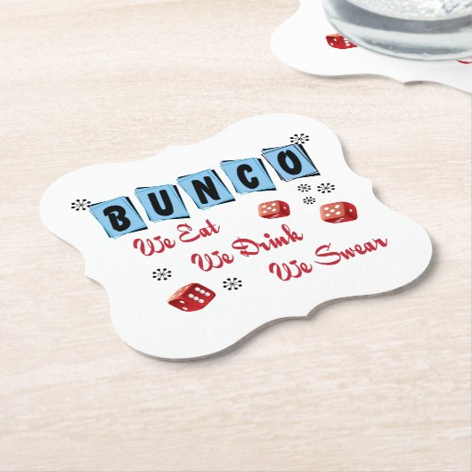 Funny Retro Bunco Drink  Kartonnen Onderzetters (Gekanteld)