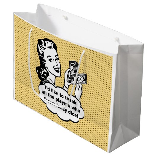 Funny Retro Bunco Gift Bag Groot Cadeauzakje (Voorkant Gekanteld)
