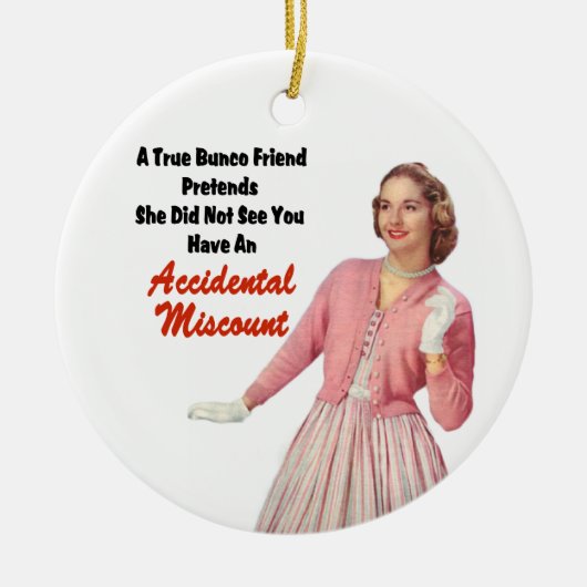 Funny Retro  Bunco Keramisch Ornament (Voorkant)