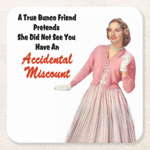 Funny Retro  Bunco-Onderzetters Kartonnen Onderzetters